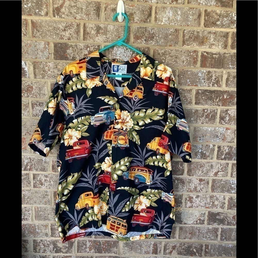 RJC Handmade in USA Vintage Vehicles  Hawaiian Shirt XL
